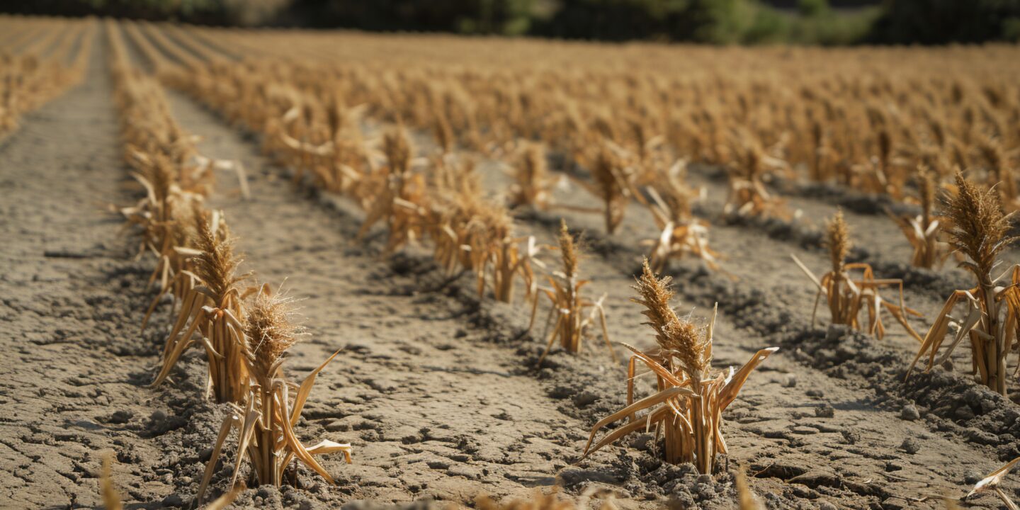dry cracked soil cornfield sunlight with ai generated 1440x720 1
